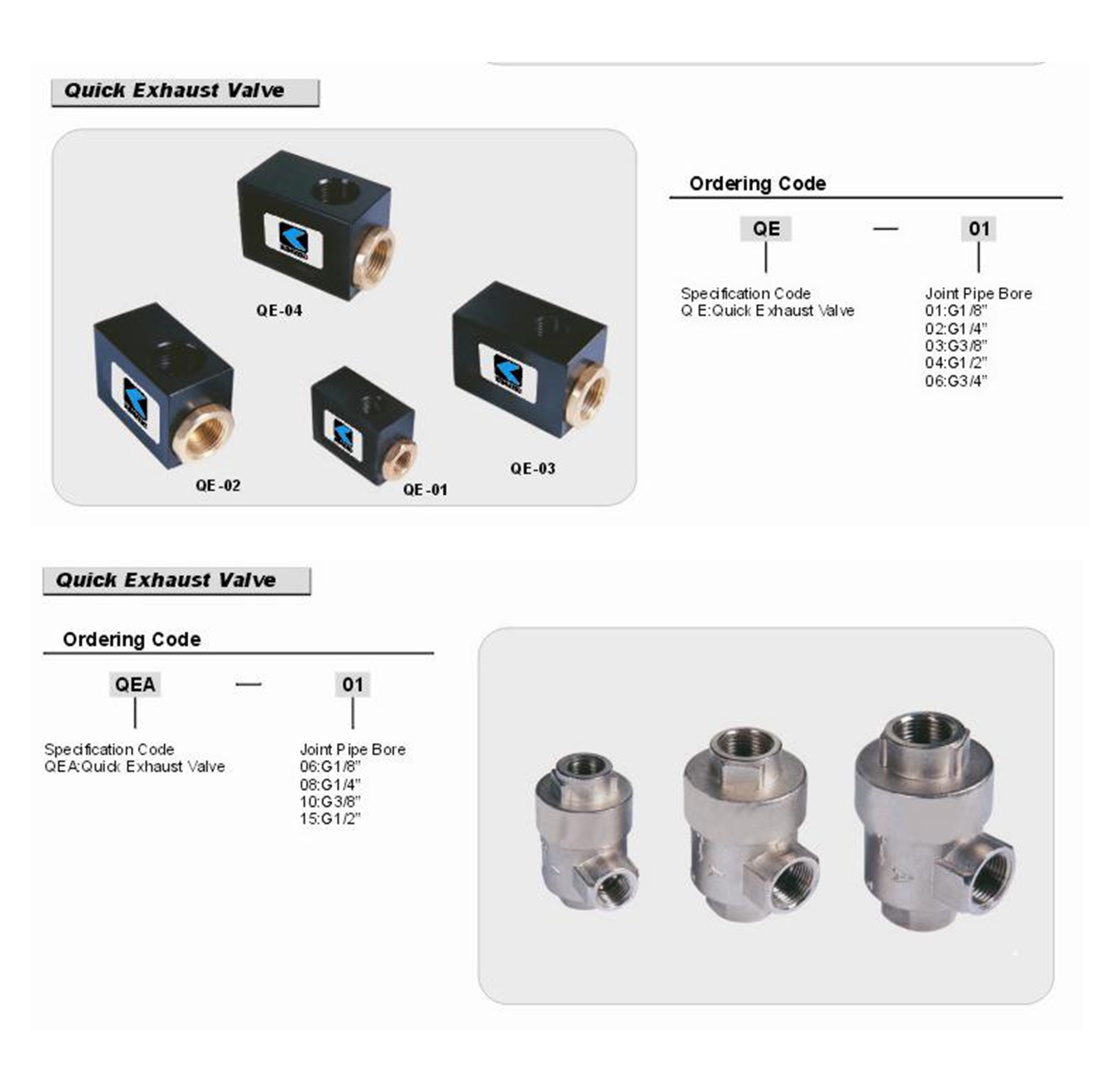 شیر پنوماتیک دستی qe-qea